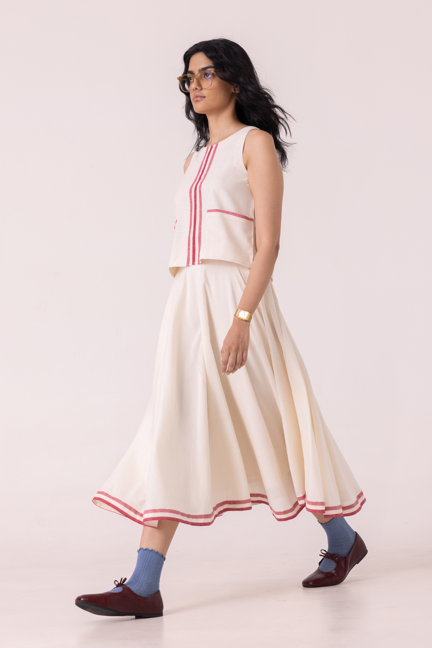 Medea Off White Handwoven Skirt