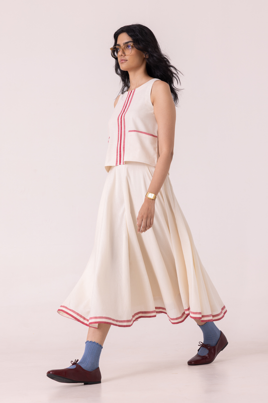 Medea Off White Handwoven Skirt