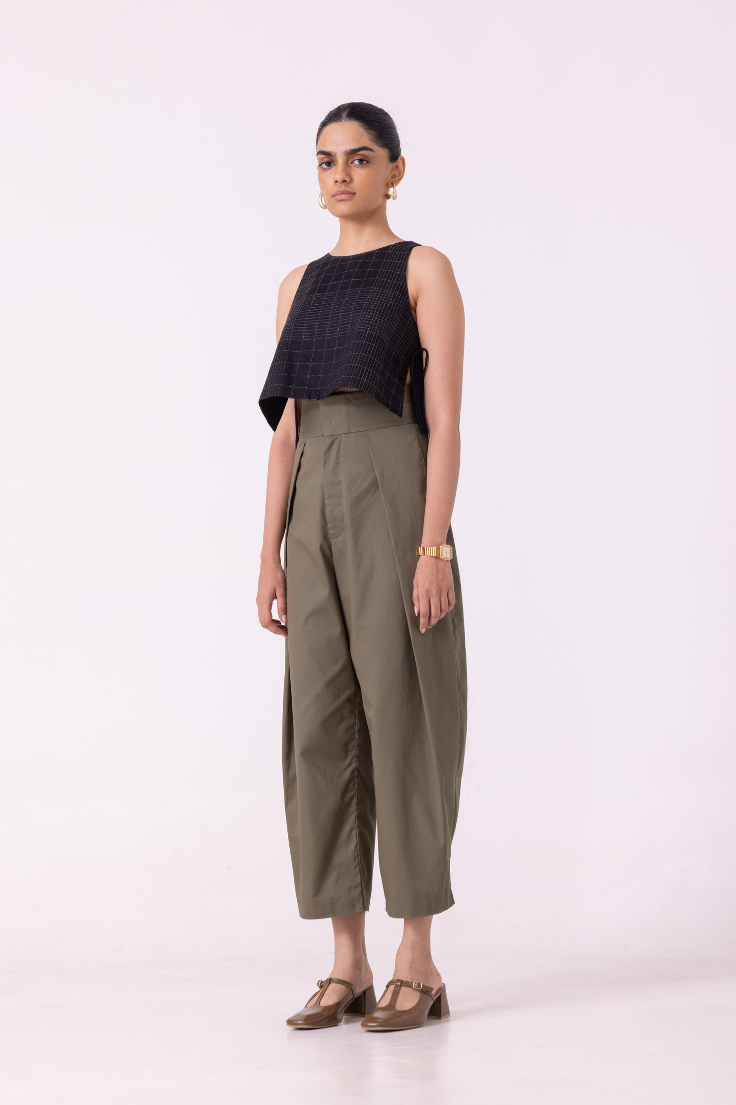 Elinor Olive Barrel Pants