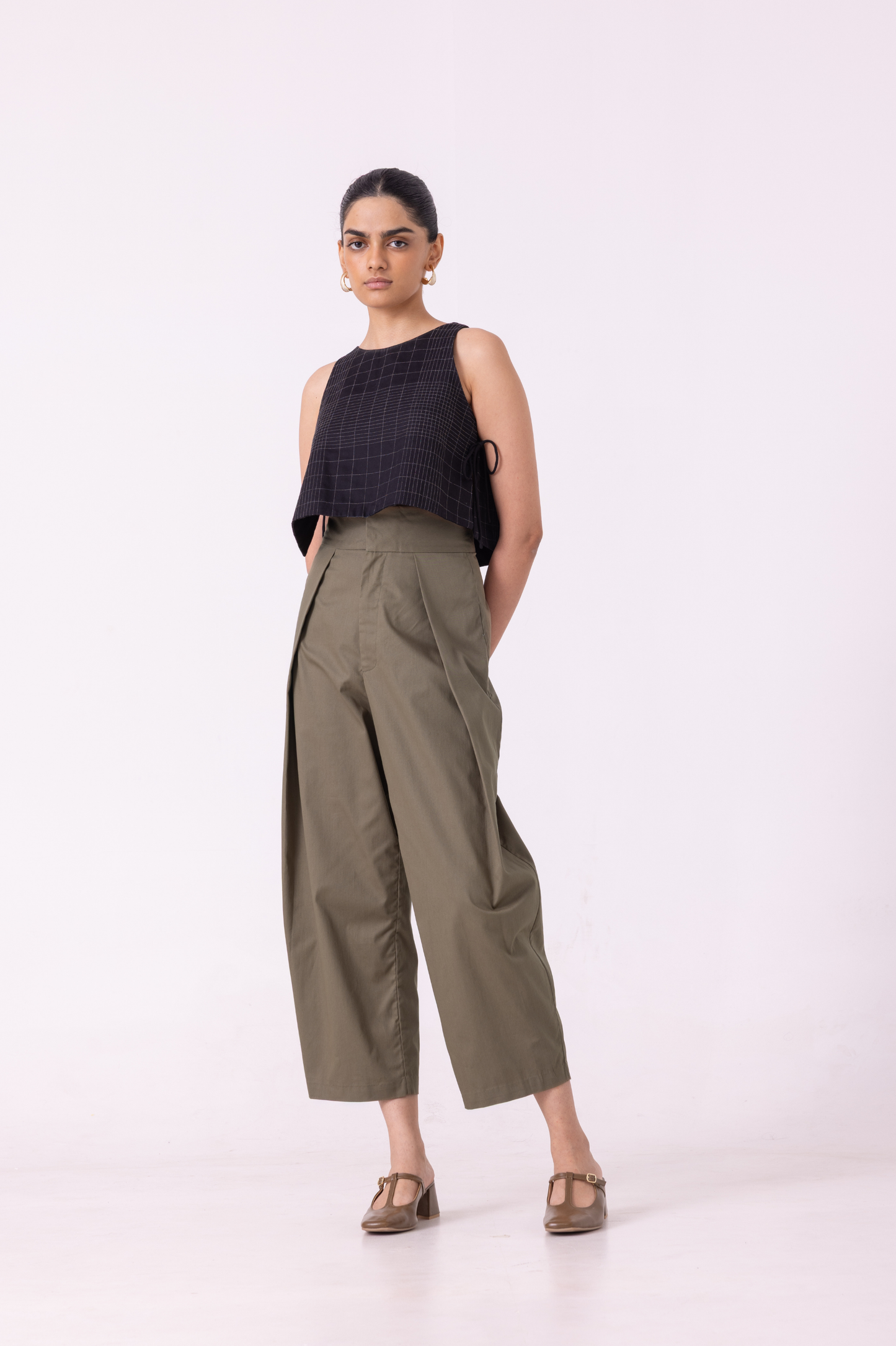 Elinor Olive Barrel Pants