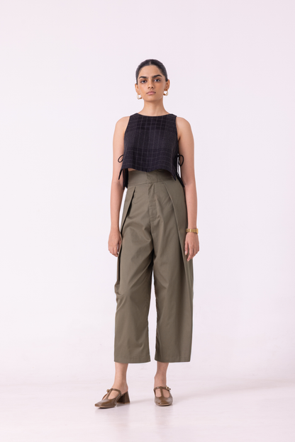 Elinor Olive Barrel Pants