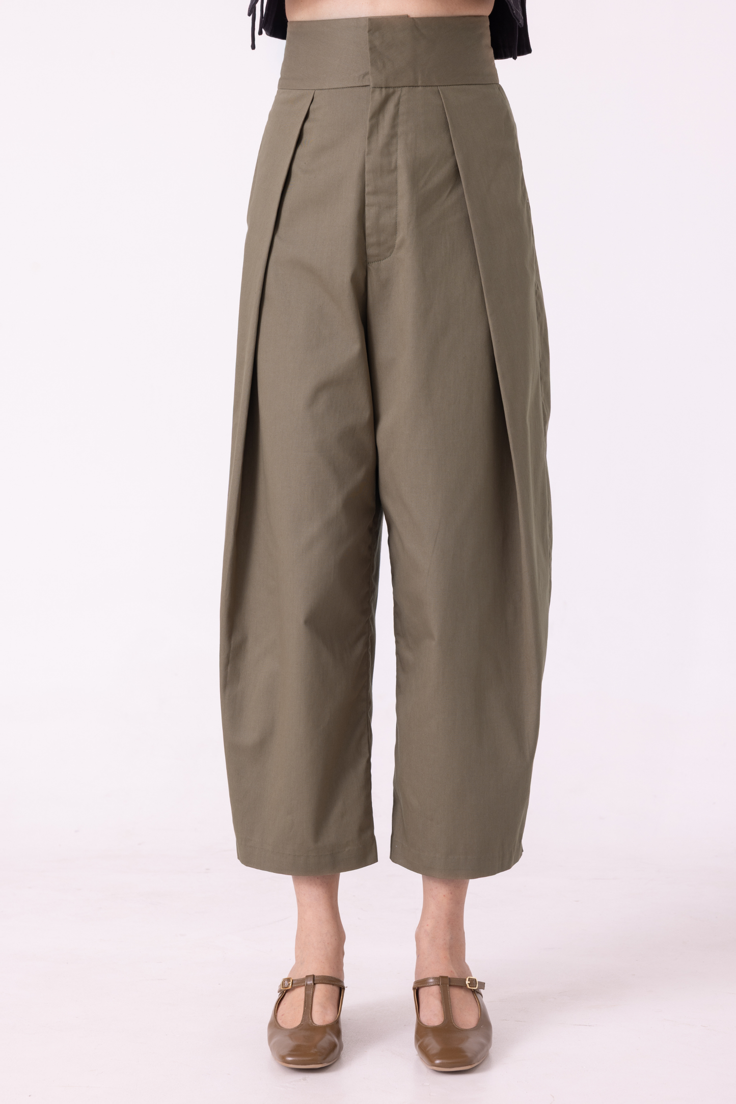 Elinor Olive Barrel Pants