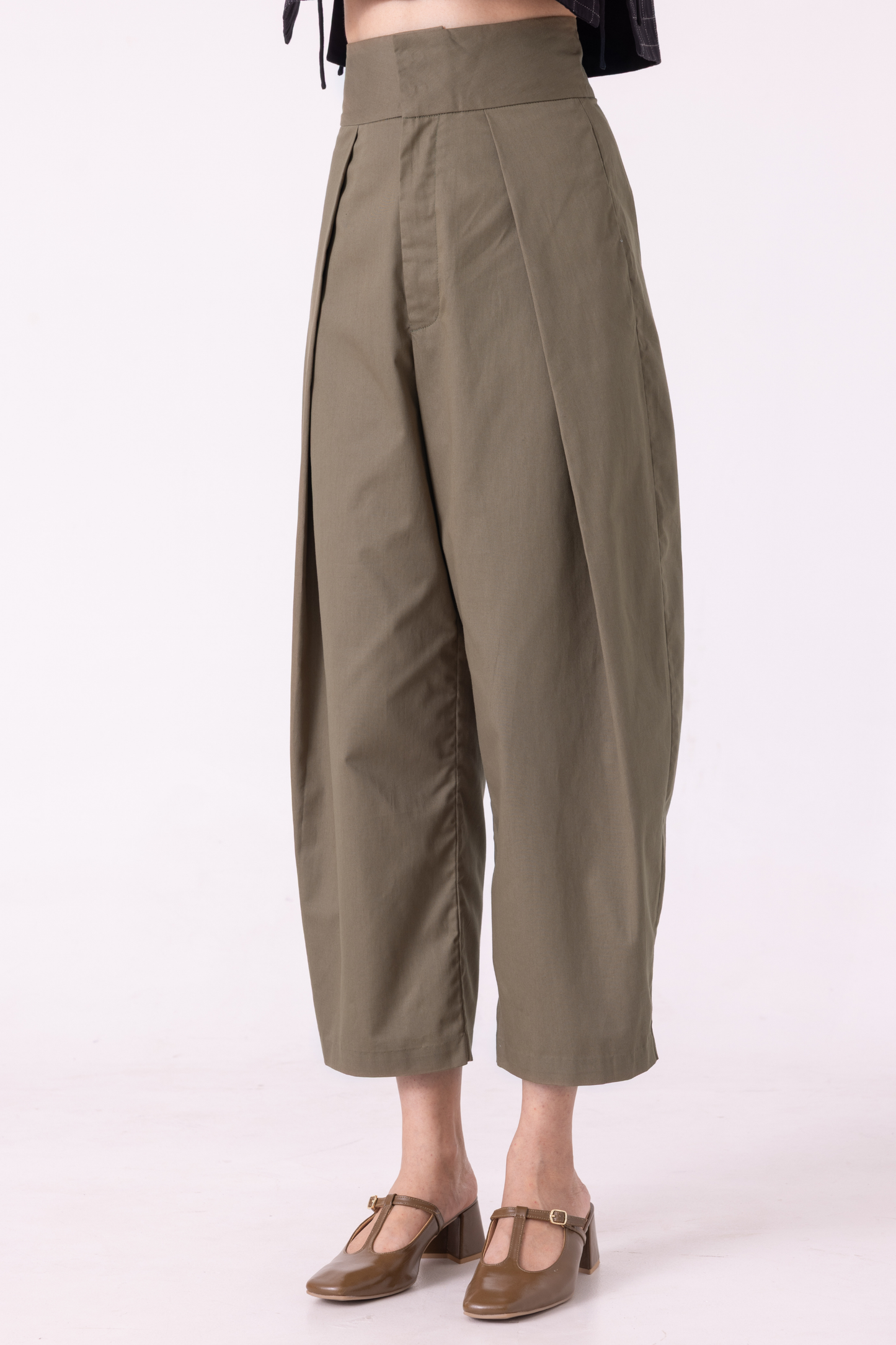 Elinor Olive Barrel Pants