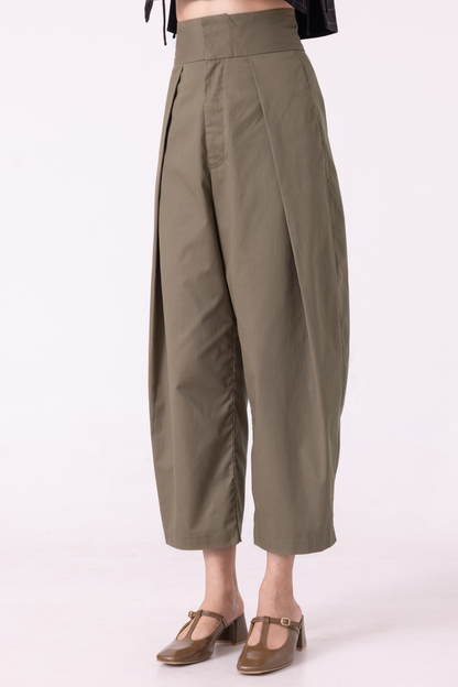 Elinor Olive Barrel Pants