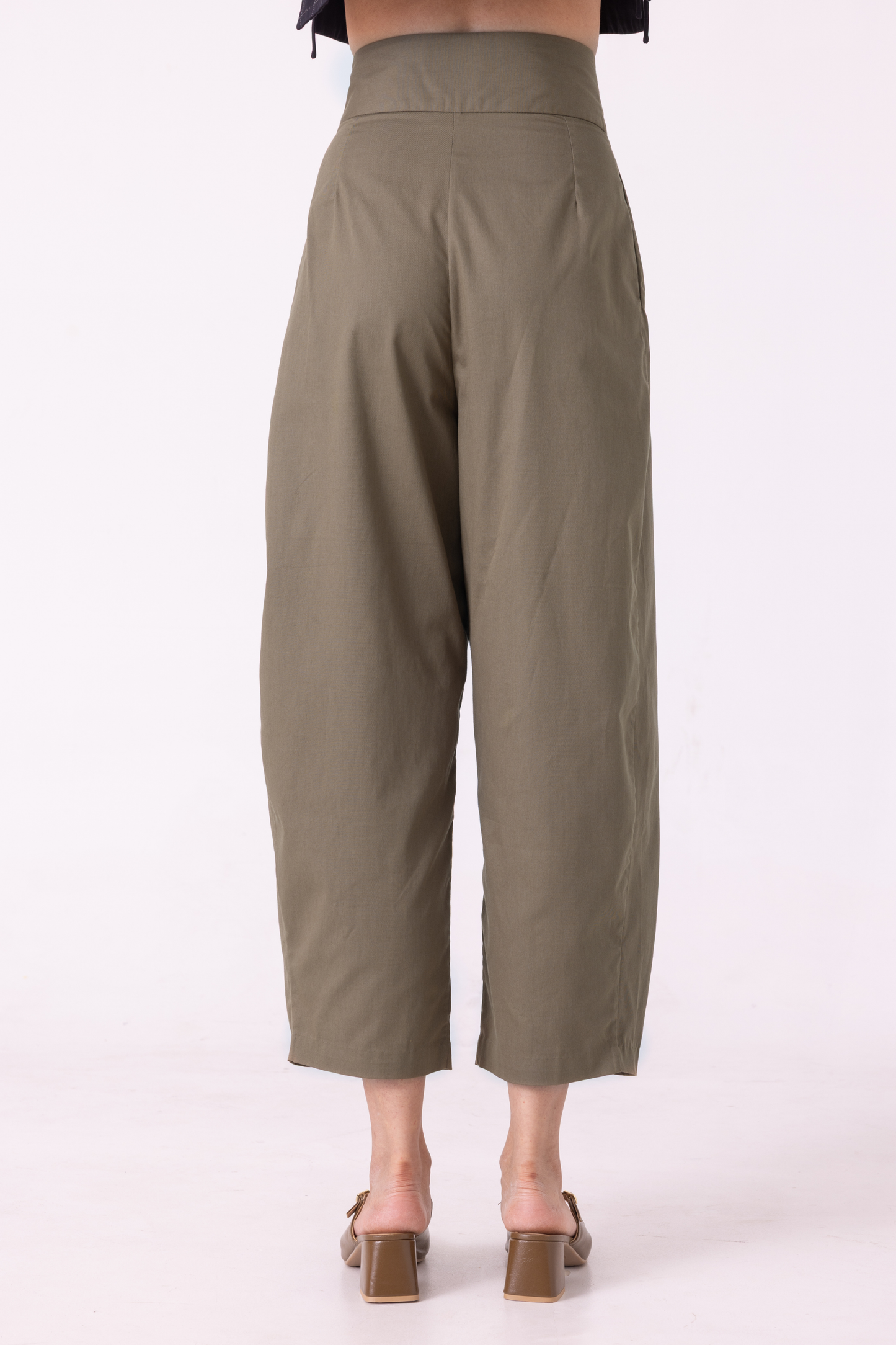 Elinor Olive Barrel Pants