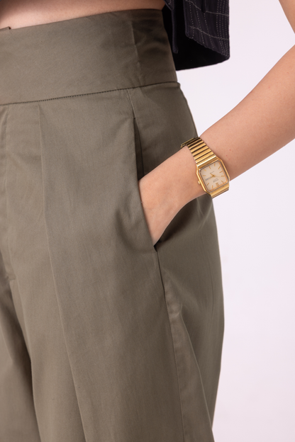 Elinor Olive Barrel Pants