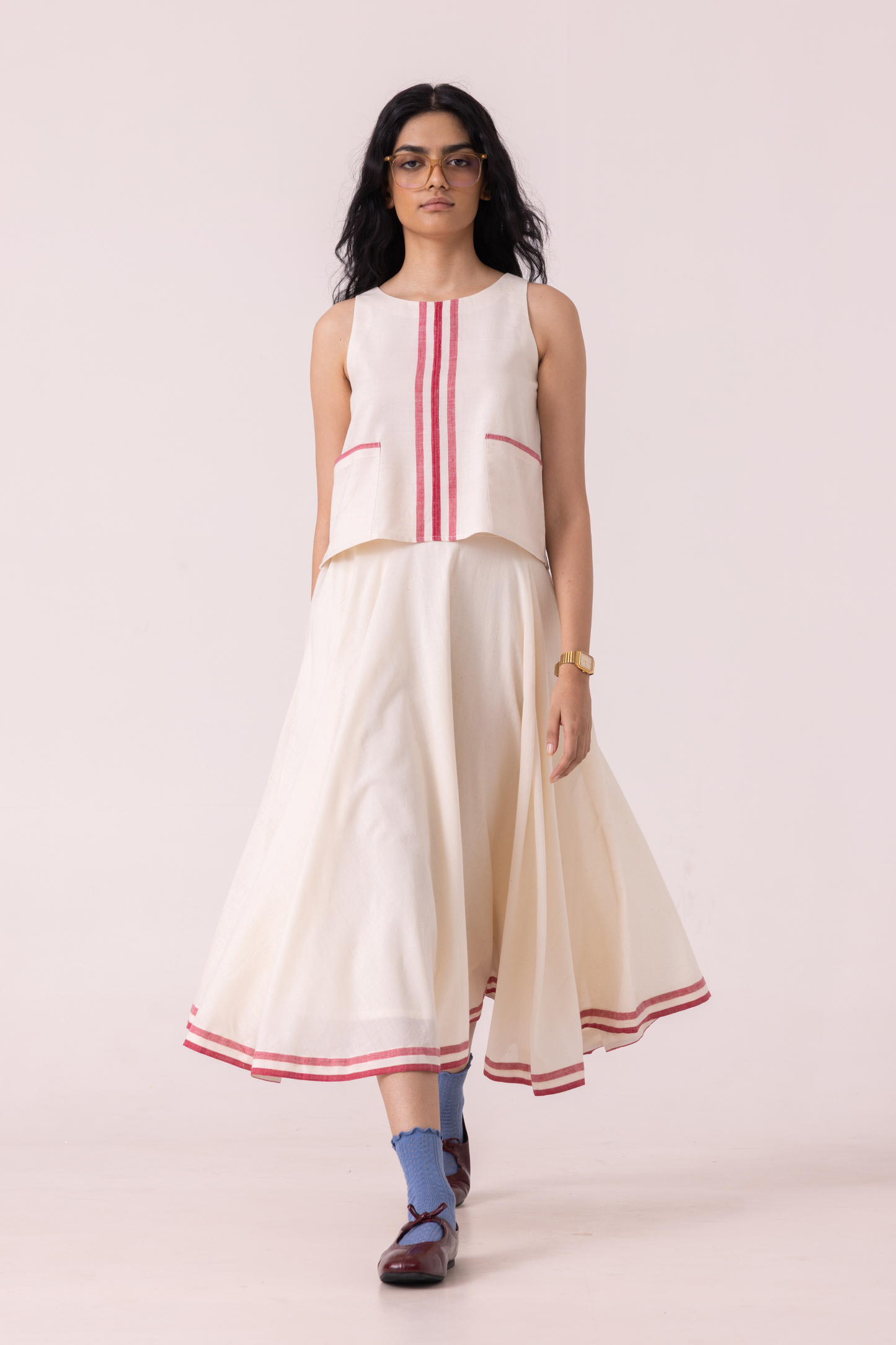 Medea Off White Handwoven Skirt