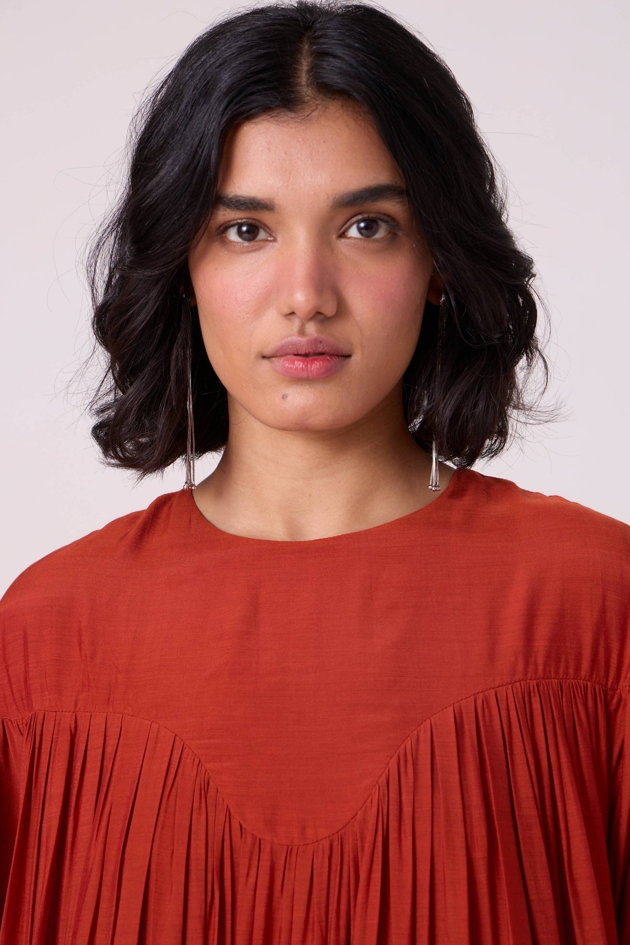 Zorka Rust Cupro Maxi Dress