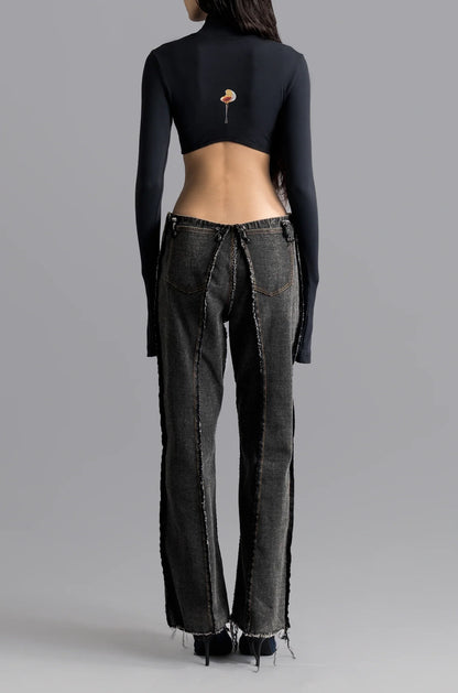 Garbage Second Skin Crop Top 2.0 - Black