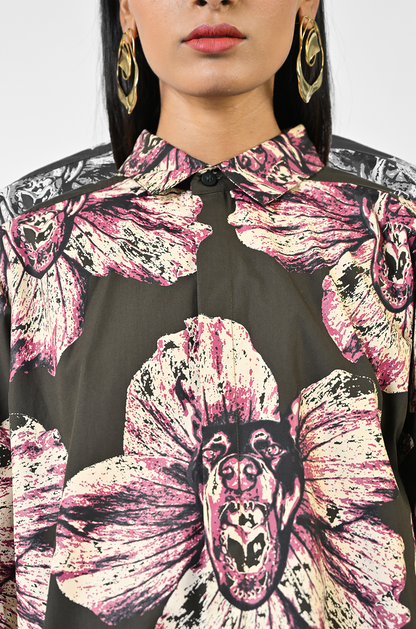 Canine printed cotton shirt
