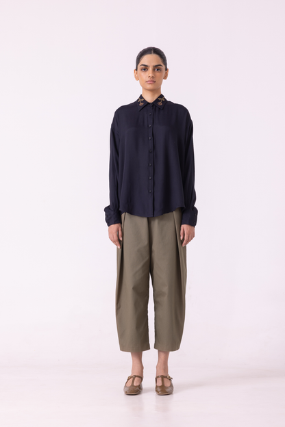 Elinor Olive Barrel Pants