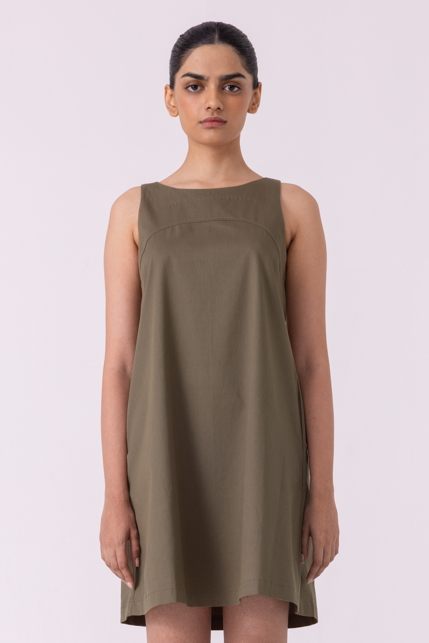 Nalaka Olive Shift Dress