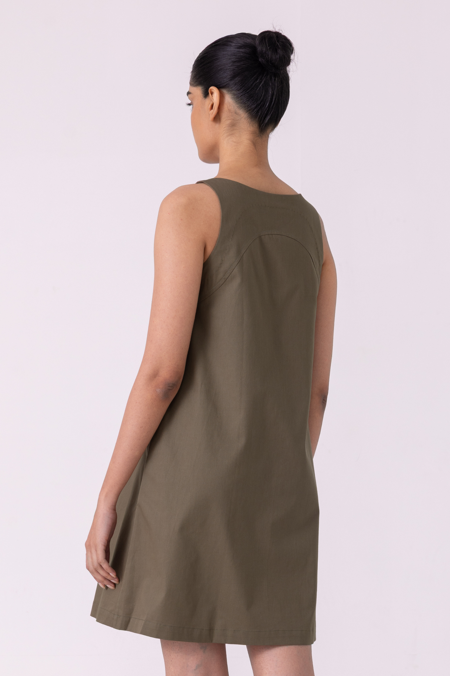Nalaka Olive Shift Dress