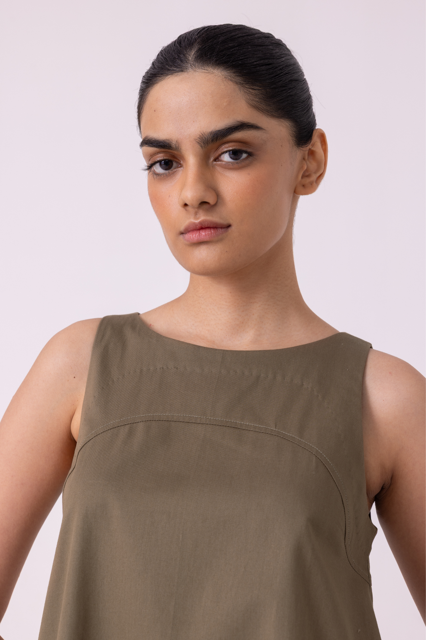 Nalaka Olive Shift Dress