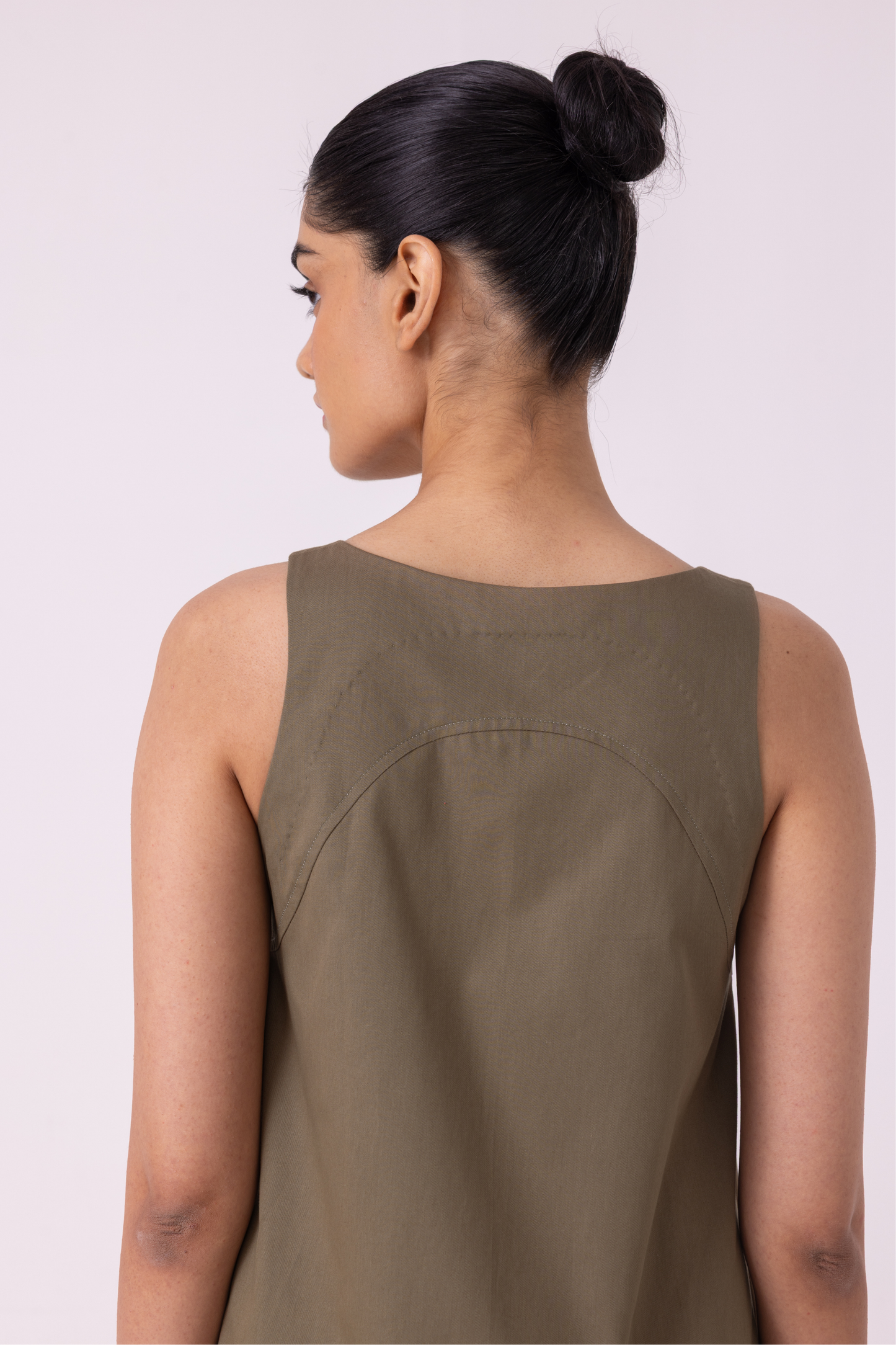 Nalaka Olive Shift Dress