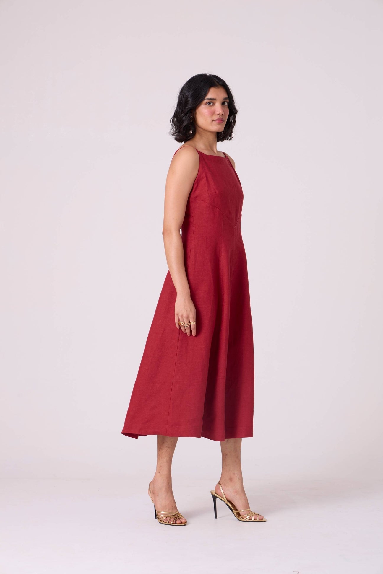 Suzie Red Linen Dress