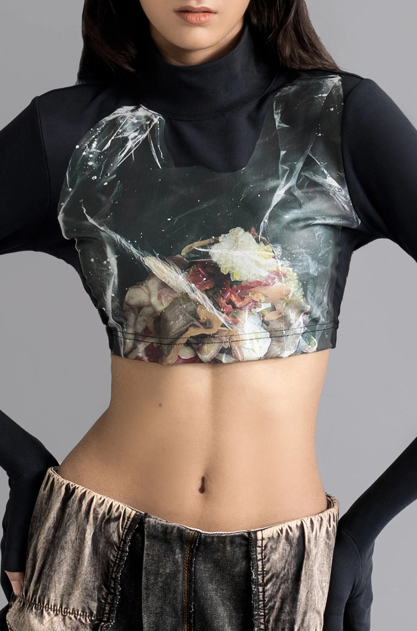 Garbage Second Skin Crop Top 2.0 - Black