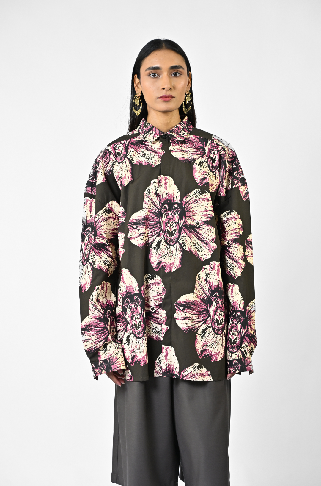 Canine printed cotton shirt