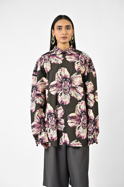 Canine printed cotton shirt