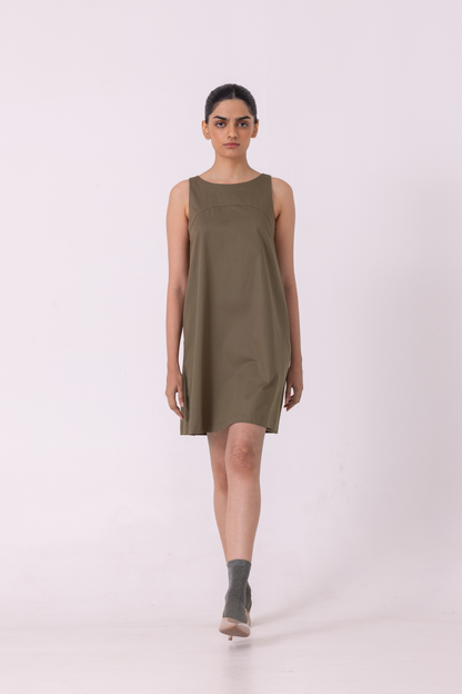 Nalaka Olive Shift Dress