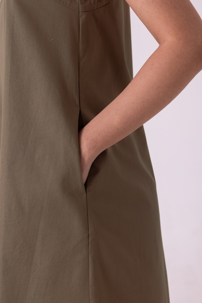 Nalaka Olive Shift Dress