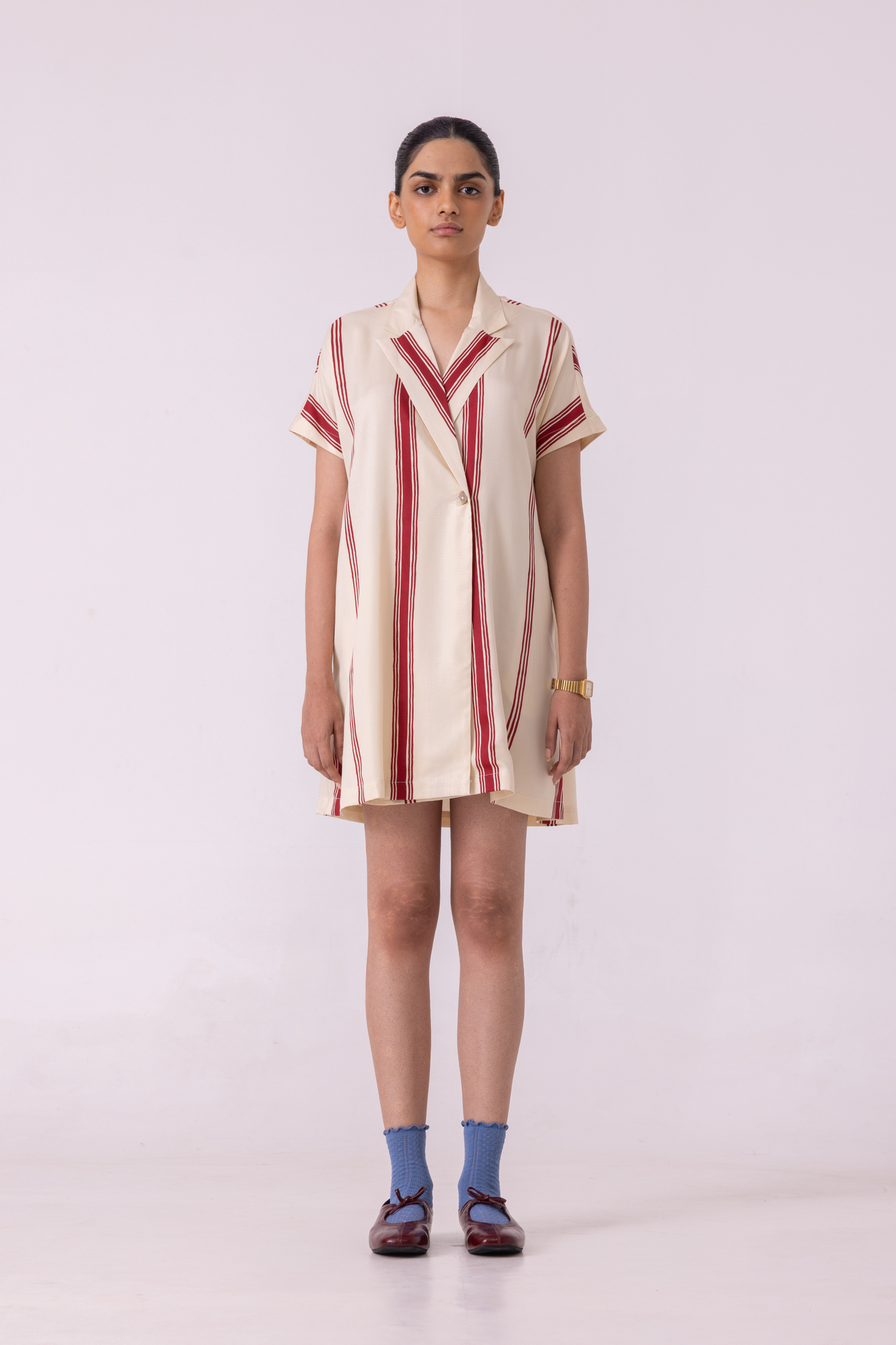 Amy Red Striped Blazer Dress