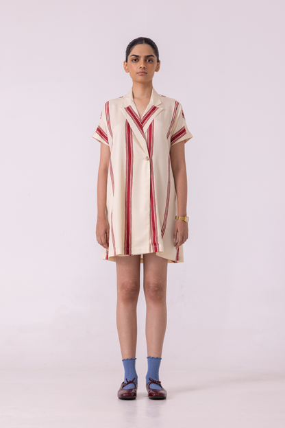 Amy Red Striped Blazer Dress