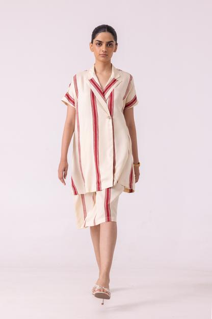 Amy Red Striped Blazer Dress