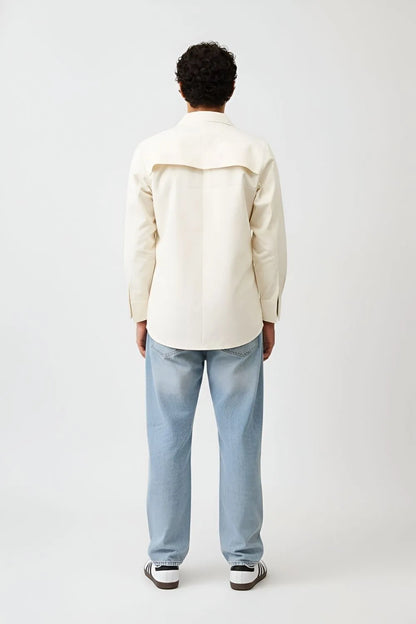 Ivory-Tiffany Blue Zip Shirt