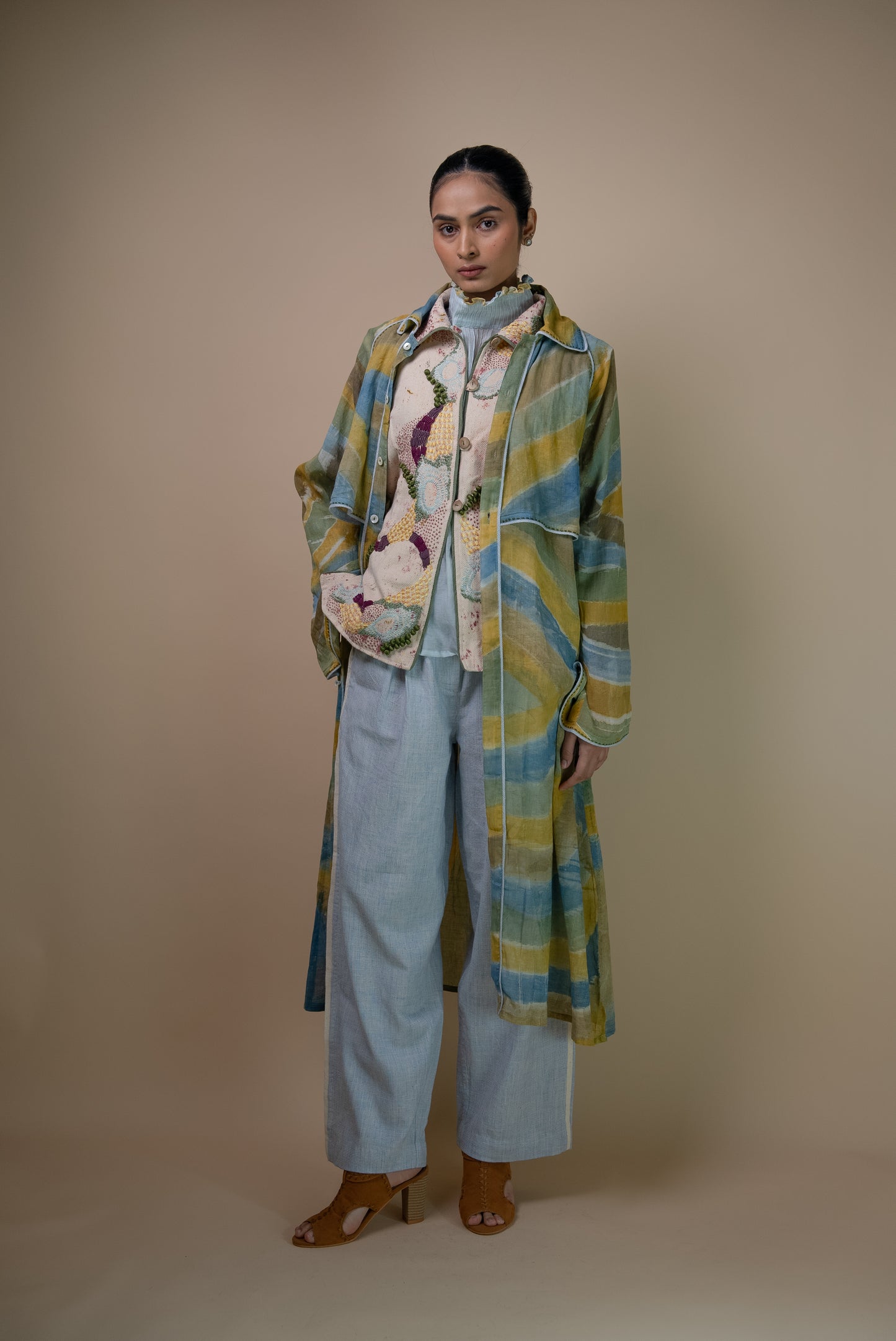 Meadows Unisex Handpainted Trench