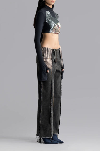 Garbage Second Skin Crop Top 2.0 - Black