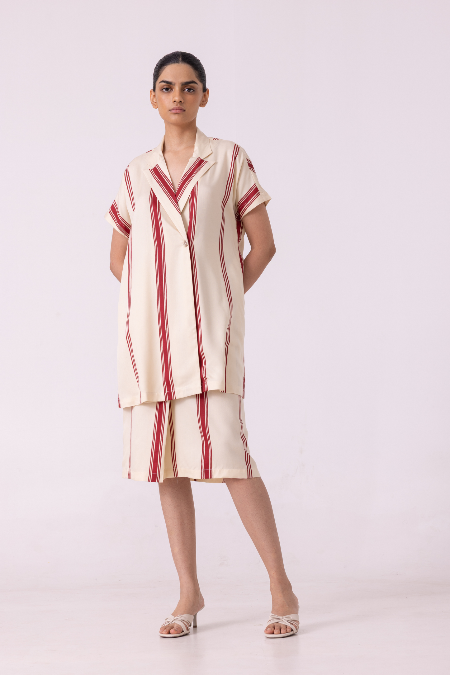 Amy Red Striped Blazer Dress