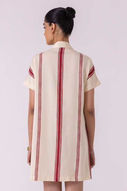 Amy Red Striped Blazer Dress