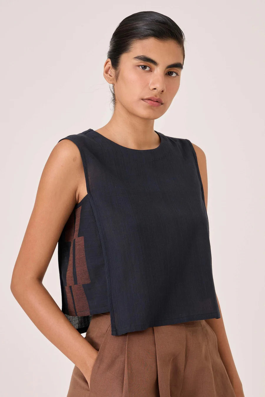 Meesha Black Handwoven Boxy Top