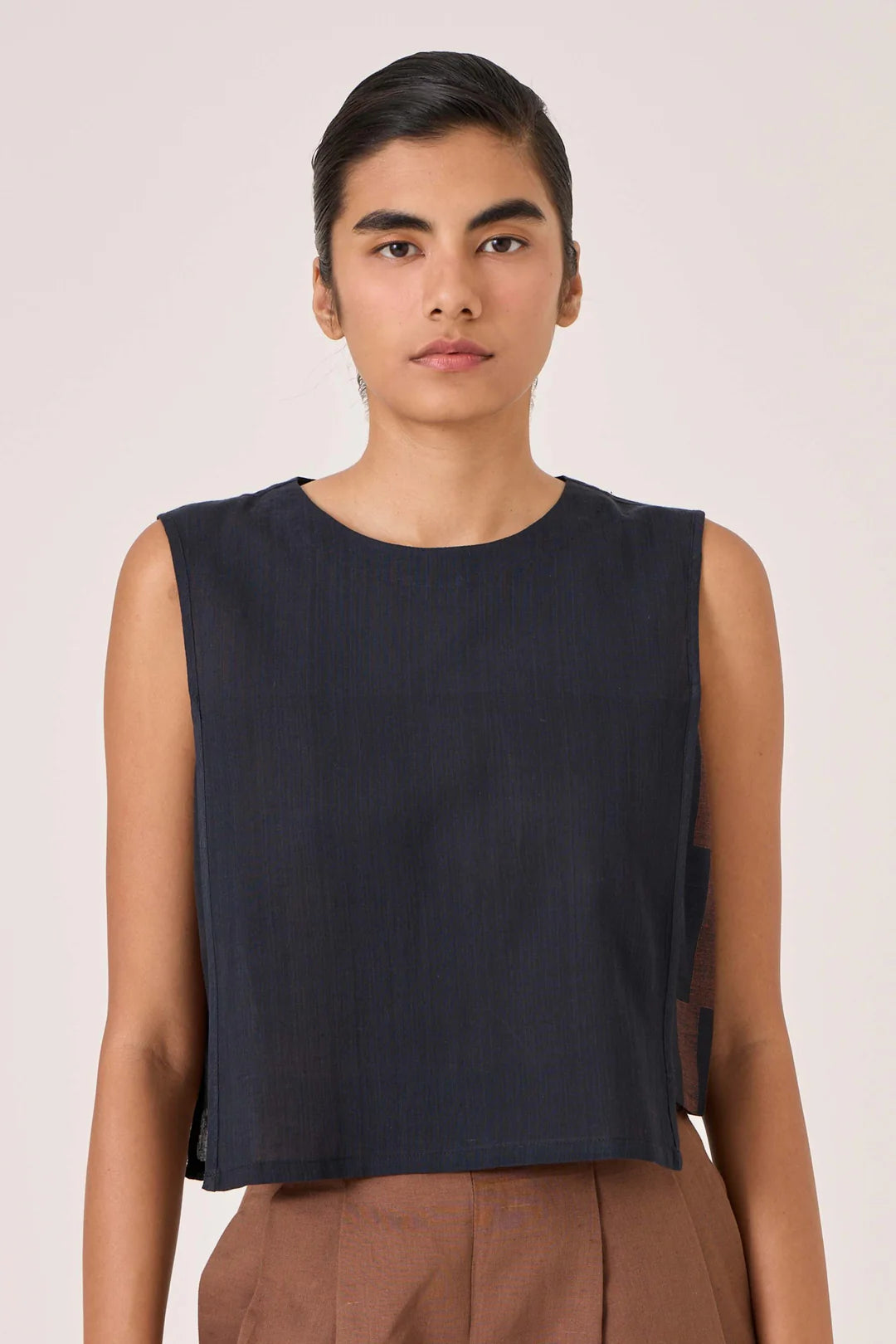 Meesha Black Handwoven Boxy Top