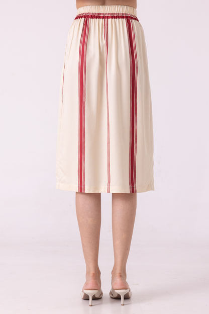 Prynne Red Striped Skirt