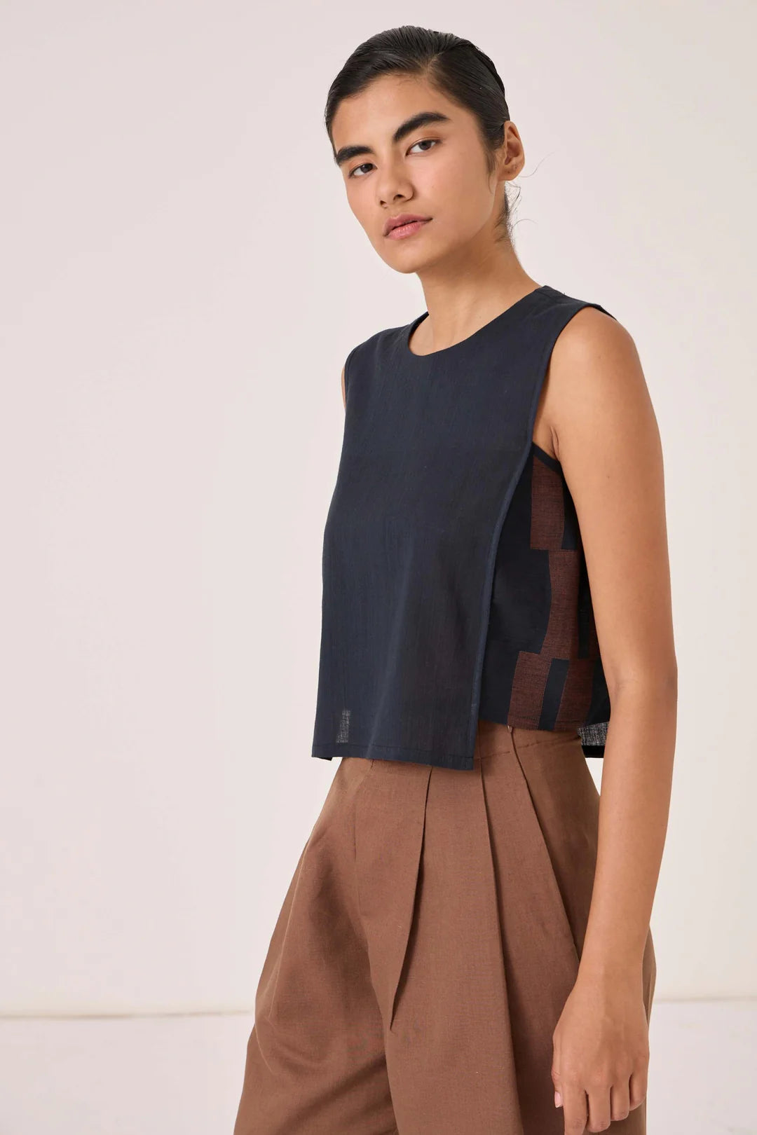 Meesha Black Handwoven Boxy Top