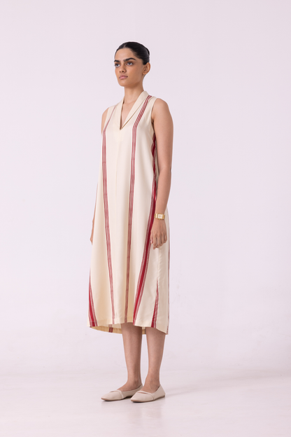 Eileen Red Striped Midi Dress