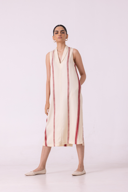 Eileen Red Striped Midi Dress