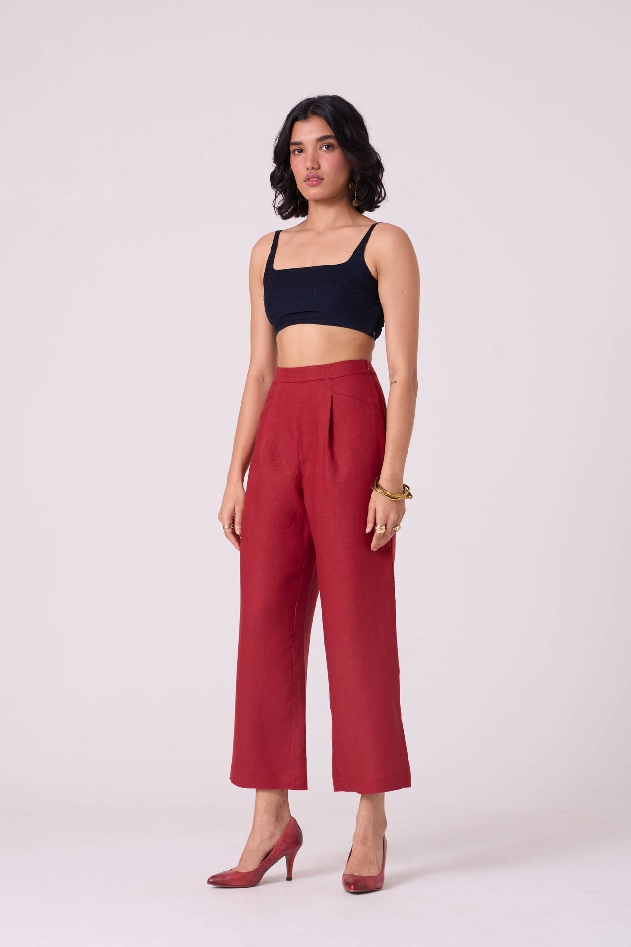 Clyde Red Linen Pants