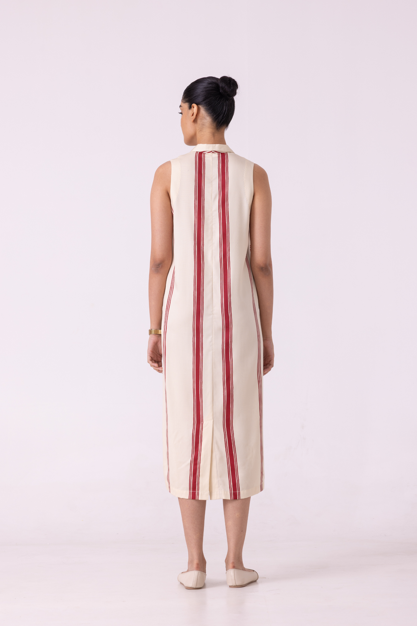 Eileen Red Striped Midi Dress