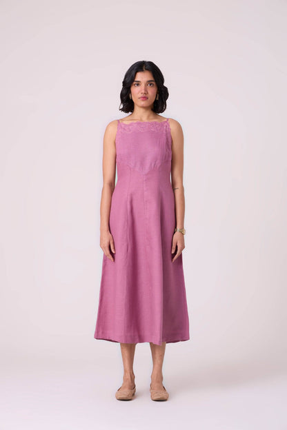 Nimal Lilac Embroidered Dress