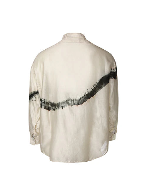 Classic tie-dye stripe button down shirt