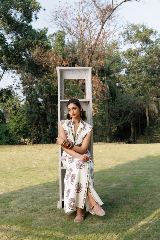 Sleeveless Button-Down Maxi Dress
