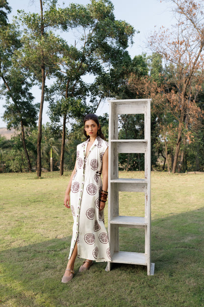 Sleeveless Button-Down Maxi Dress
