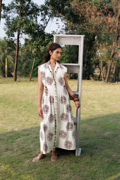 Sleeveless Button-Down Maxi Dress