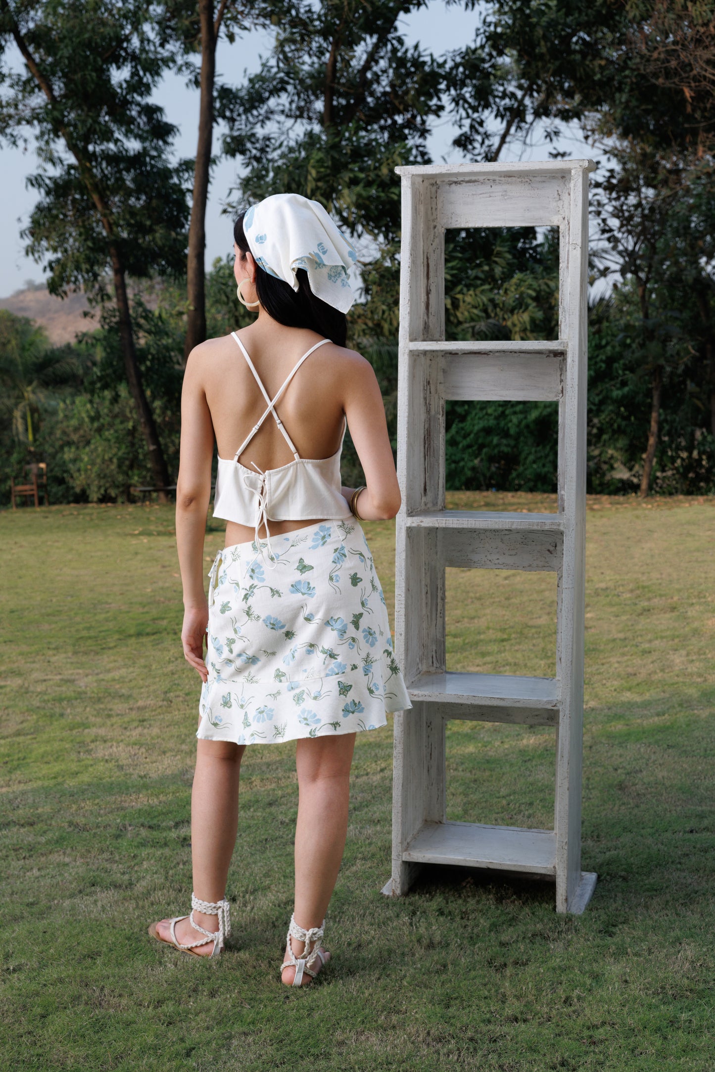 Wrap Around Skirt with Embroidered Ruffle