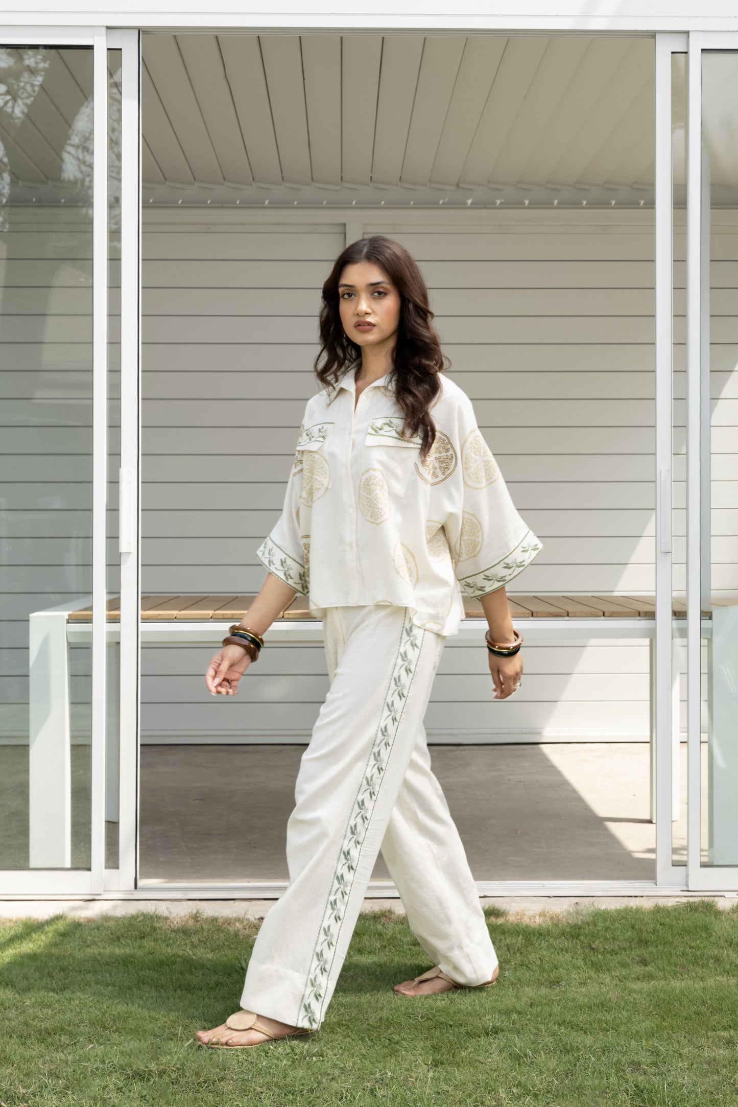 Straight Fit Embroidered Pants