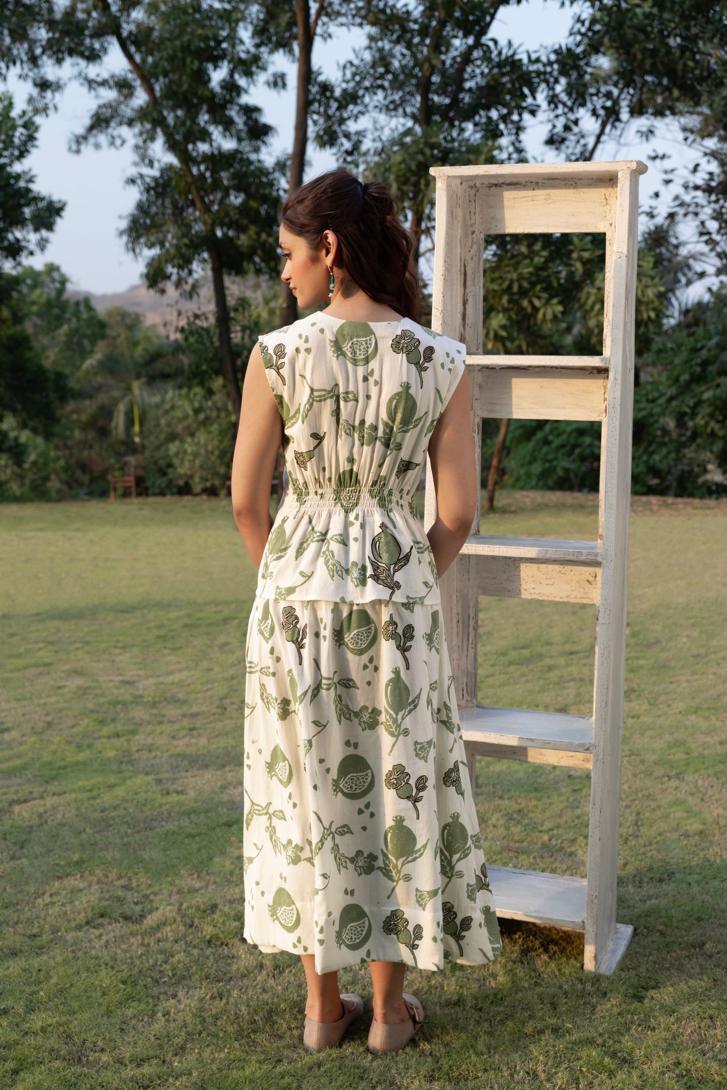 A-Line Maxi Dress with Ruched Back
