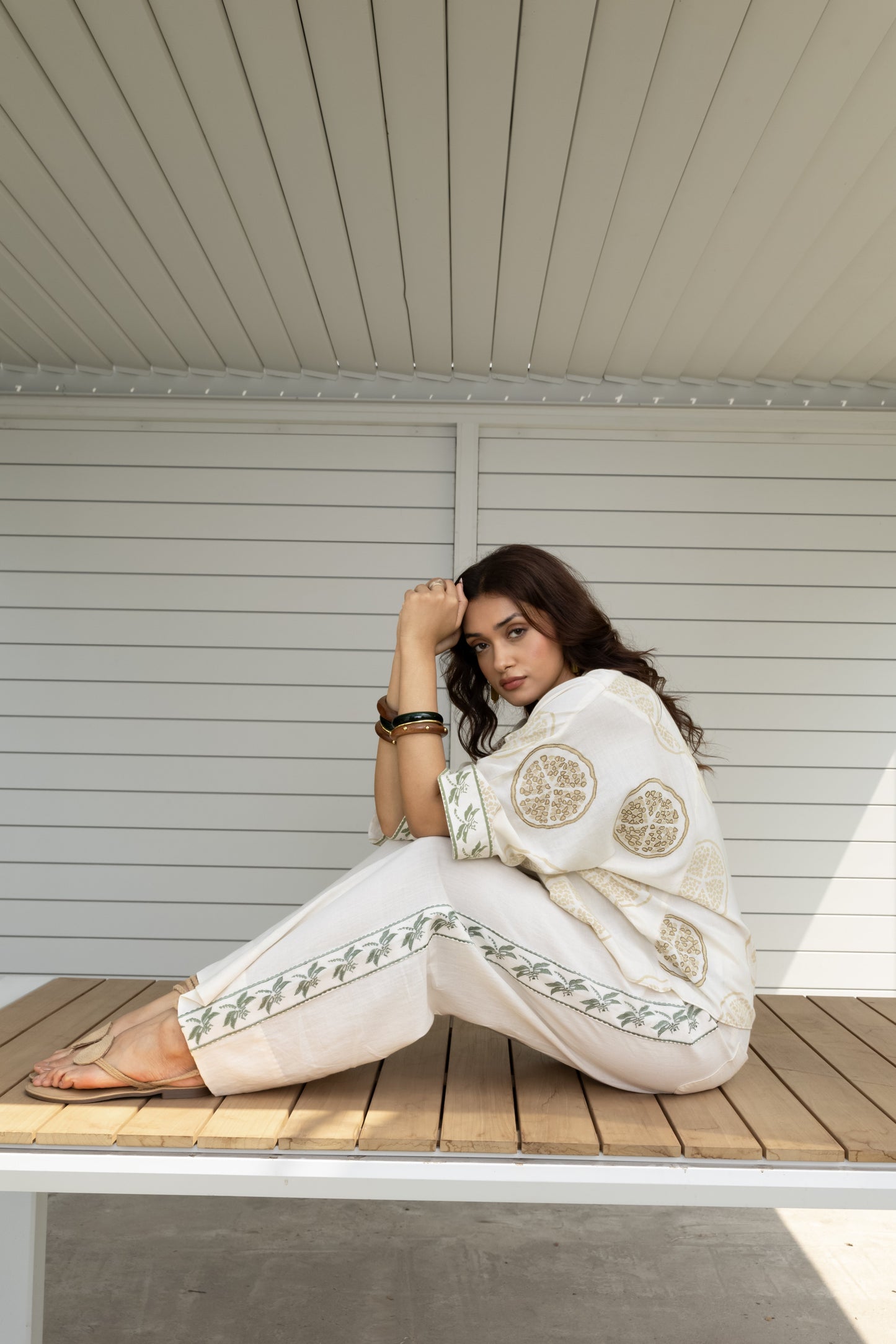 Straight Fit Embroidered Pants
